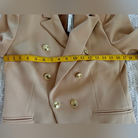 💥💥Clearance💥💥 Karen Millen Tailored Button Military Double-Breasted Tan Blazer - Picture 12 of 13